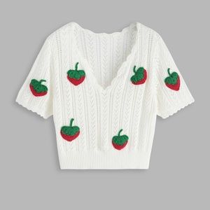 Brand new strawberry sweater crop